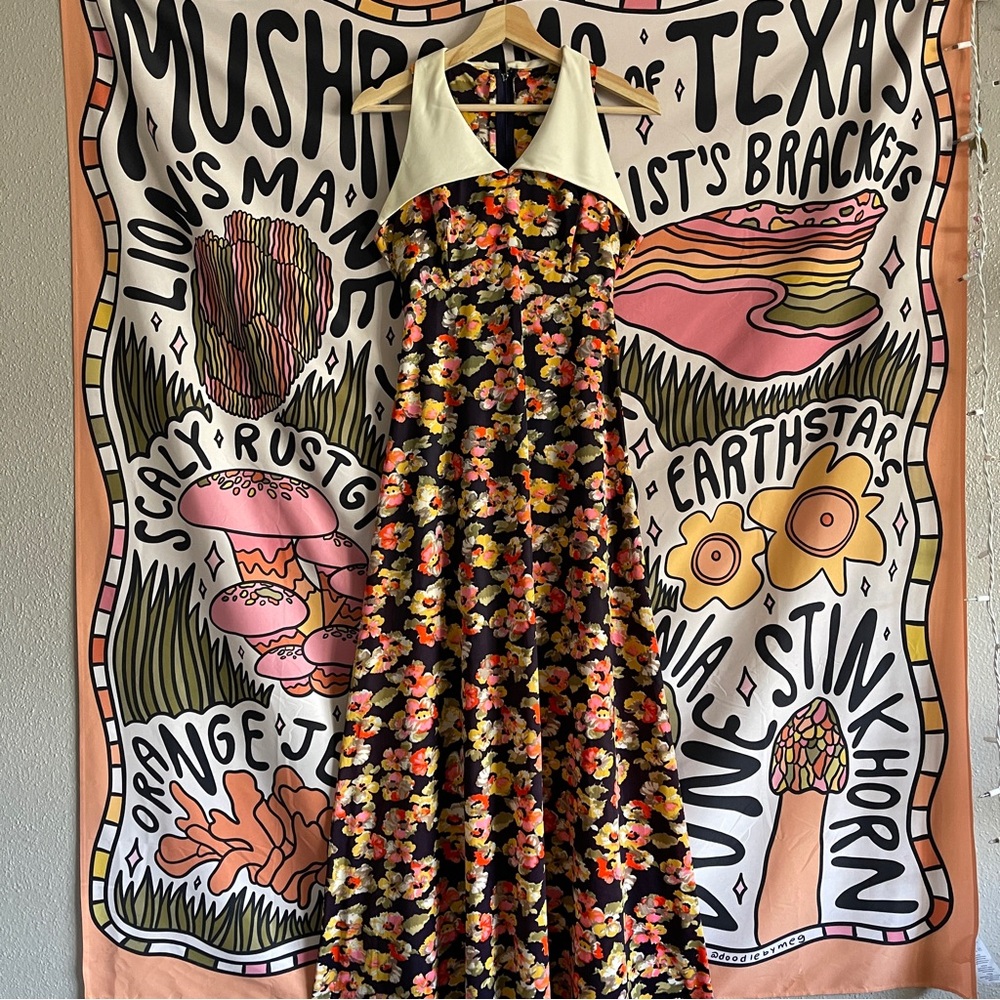 Vintage 1970s floral maxi dress